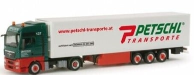 HERPA, MAN TGX XXL 4x2 avec remorque frigo 3 Essieux PETSCHL, échelle 1/87, H...