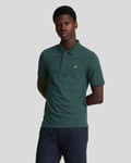 Lyle & Scott Mens Plain Polo Shirt in Green material_cotton - Size Large