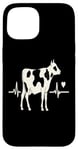 Coque pour iPhone 15 Vache Heartbeat Animal Lover Farm