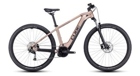 Vtt electrique semi rigide cube reaction hybrid performance 625 shimano alivio 9v 625 wh 27 5   marron metallic 2023