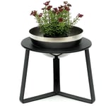 Dandibo - Tabouret à fleurs Métal avec pot Noir Argent 18 cm Porte-fleurs 96091 s Colonne à fleurs Moderne Porte-plantes Tabouret à plantes