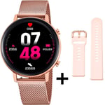 Lotus digital smartwatch rose gold color milanese mesh strap 50042/1