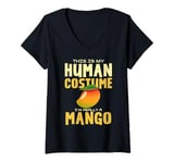 Womens This Is My Human Costume I'm Really A Mango V-Neck T-Shirt