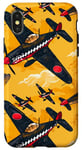 Coque pour iPhone X/XS Jaune Pop Art Ethnique Vintage WWII Flying P40 Tiger Warbird