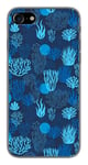 Coque en silicone imprimée compatible Apple iPhone 8 Corail bleu