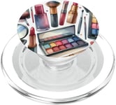 Kit de maquillage aquarelle mignon palette rouge à lèvres pinceau art design PopSockets PopGrip pour MagSafe