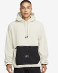 MEN’S NIKE FLEECE HOODIE PULLOVER SIZE S (DO2636 145) CREAM BLACK