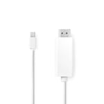 Nedis Mini Displayport-kabel | DisplayPort 1.2 | Mini DisplayPort Hane | HDMI™ Kontakt | 21.6 Gbps | Nickelplaterad | 2.00 m | Rund | PVC | Vit | Label