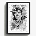 Arty Pie Framed Print Black A2 (24.5x18 Inch) Clint Eastwood (1) V3, Wood, Multi-Colour, 60 x 42 x 2 cm