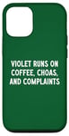 Coque pour iPhone 12/12 Pro Violet fonctionne sur le café, le chaos et les plaintes