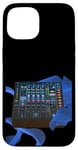 Coque pour iPhone 15 Disc Jockey Space Age Console de mixage audio Mix DJ