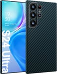 memumi Carbon Coque pour Galaxy S24 Ultra, Housse Ultra Mince en 100% Fibre d'aramide, Coque en Carbone Durable et Antidérapant Doux au Toucher, Carbon Fiber Case pour Galaxy S24 Ultra -Bleu