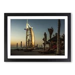 Big Box Art Burj al Arab Dubai Framed Wall Art Picture Print Ready to Hang, Oak A2 (62 x 45 cm)