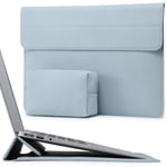 HYZUO 15-16 Inch Laptop Sleeve Case with Stand Feature for MacBook Pro 16 M4/M3/M2/M1 Pro/Max 2024-2019, XPS 15, MacBook Pro 15 2015-2012, Samsung Galaxy Book Flex/Pro 15, Pale Blue