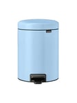 Brabantia - Poubelle à Pédale 5L NewIcon - Petite Poubelle pour Salle de Bain - Couvercle Soft-Close - Pédale Légère - Seau Intérieur Amovible - Antidérapant - Dreamy Blue - 21 x 28 x 29 cm