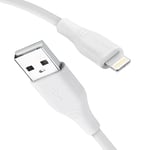 Betron USB Charging Cable, Fast iPhone Charger Cable with USB to Lightning Connection, Compatible with iPhone 14 13 12 11 XS XR X Pro Max Mini 8 7 6S 6 Plus 5S SE iPad iPod, 1M, White