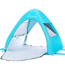 WolfWise UPF 50+ Easy Pop Up Beach Sun Shelter Tent Portable Baby Blue,Silver