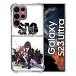 Cokitec Tempered Glass Case for Samsung Galaxy S23 Ultra Manga SAO Sword Art Online White