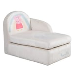 roba Canapé Bébé en Velours Peppa Pig - Méridienne pour Enfant dès 18 Mois - Assise Confortable avec Accotoir et Dossier - Facile à Nettoyer - Chauffeuse Beige/Motif Truie