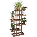 Etagère à fleurs en bois escalier pour plantes 5 niveaux échelle fleurs intérieure HxlxP: 125 x 81 x 25 cm, marron foncé - Relaxdays