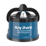 AnySharp Knife Sharpener Blue Professional Mini Edge Chef Tool Safe Suction Grip