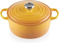 Le Creuset Signature Enamelled Cast Iron Round Casserole Dish 24 cm, Nectar 