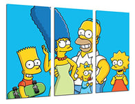 Cuadros Cámara Tableaux caméra photo Les Simpsons, Bart, Homer, taille totale : 97 x 62 cm, XXL, multicolore