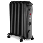 11 Fin 2500w Electric Oil Filled Radiator Heater 3 Heat Settings with Timer