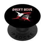 Équipement de plongée sous-marine - Drapeau de plongée Shark Drift pour la plongée sous-marine PopSockets PopGrip Adhésif