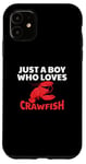 Coque pour iPhone 11 Lobster fruits de mer amusants Just A Boy Who Loves Crawfish