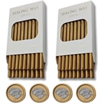 Bâton de cire, 40 PCS mini pistolet à colle bâton de cire d'étanchéité pour tampon de cire, bâtons de cire de scellement pour invitations de mariage, cartes (Bronze Gold)