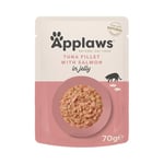 Applaws Natural Wet Cat Food Tuna and Salmon in Jelly Pouch for Adult Cats 16 x 70g Pouches