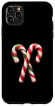 Coque pour iPhone 11 Pro Max Canne à sucre de Noël classique festive, motif bonbon