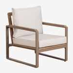 Fauteuil De Jardin En Aluminium Et Bois D'acacia Giselle Gris Taupe