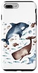 Coque pour iPhone 7 Plus/8 Plus Orca Whale Motif For Kids With Ocean Fish Pattern Cute Fishy