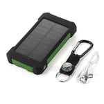 Ny 20000mAh bärbar solär mobil kraft utomhus vild fiske camping hög kapacitet backup kraft snabbladdning mobil kraft [kk] Green