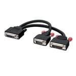 NEW Lindy DVI-I Female to DVI-D Male & VGA Male Splitter Cable Black 25cm 41204