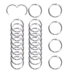 Yesmin 24pcs 1 Inch Silver Inner Diameter Book Loose Leaf Binder Rings Key Keychain Rings Index Card Rings for DIY Scrapbook Album