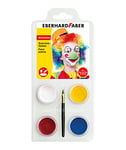 Eberhard Faber 579024 - Kit de maquillage pour enfants Clown, 4 couleurs de maquillage avec pinceau et instructions