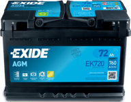 Exide AGM EK720 Start-Stop 72 Ah - Bilbatteri / Startbatteri - Volvo - VW - Mercedes - Audi - Renault - Skoda - BMW - Peugeot