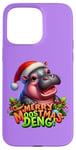 Coque pour iPhone 15 Pro Max Adorable bébé hippopotame Moo Deng Merry Moostmas Christmas Cheer