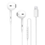 Lightning Earphone iPhone Hörlurar Hörlurar Hörlurar med volymknappar och mikrofon för iPhone 7 8 Plus X 12 13 14 11 Pro Max