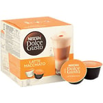 NESCAFÉ Dolce Gusto Caffeinated Ground Coffee Pods Box Latte Macchiato 34.4 g Pack of 8 x Coffee + 8 x Milk Pods