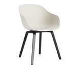 HAY - AAC222 Chair Black WB Lacq Oak Base Melange Cream 2.0 Shell - Matstolar - Hee Welling - Beige - Trä/Plast