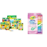 CRAYOLA Colour and Create Tub - Including Crayons, Markers, Pencils, Pens, Chalks & Pastel SuperTips Washable Markers - Assorted Colours | Felt Tip Pens That Can Easily Wash Off Skin and Clothing