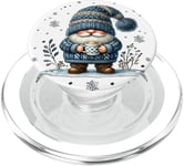 Blue Snowflake Pattern For Women Hot Cocoa Gnome For Xmas PopSockets PopGrip pour MagSafe