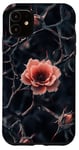 Coque pour iPhone 11 Rose Esthétique Abstrait Motifs Épines Floral