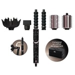 Shark FlexStyle Sparkle Black Diamond Styler et sèche-cheveux 5-en-1, Boucleurs à effet Coanda, Brosse plate, Ovale, Concentrateur, Diffuseur, Boîtier de rangement, Sans dommage thermique HD446JBEU