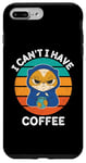 Coque pour iPhone 7 Plus/8 Plus Retro Angry Cat I Can't I Have Coffee Lover Retro Coffee Coffee