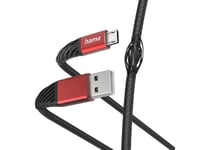 Hama Extreme, 1,5 M, Usb A, Micro-Usb B, Usb 2.0, 480 Mbit/S, Sort, Rød